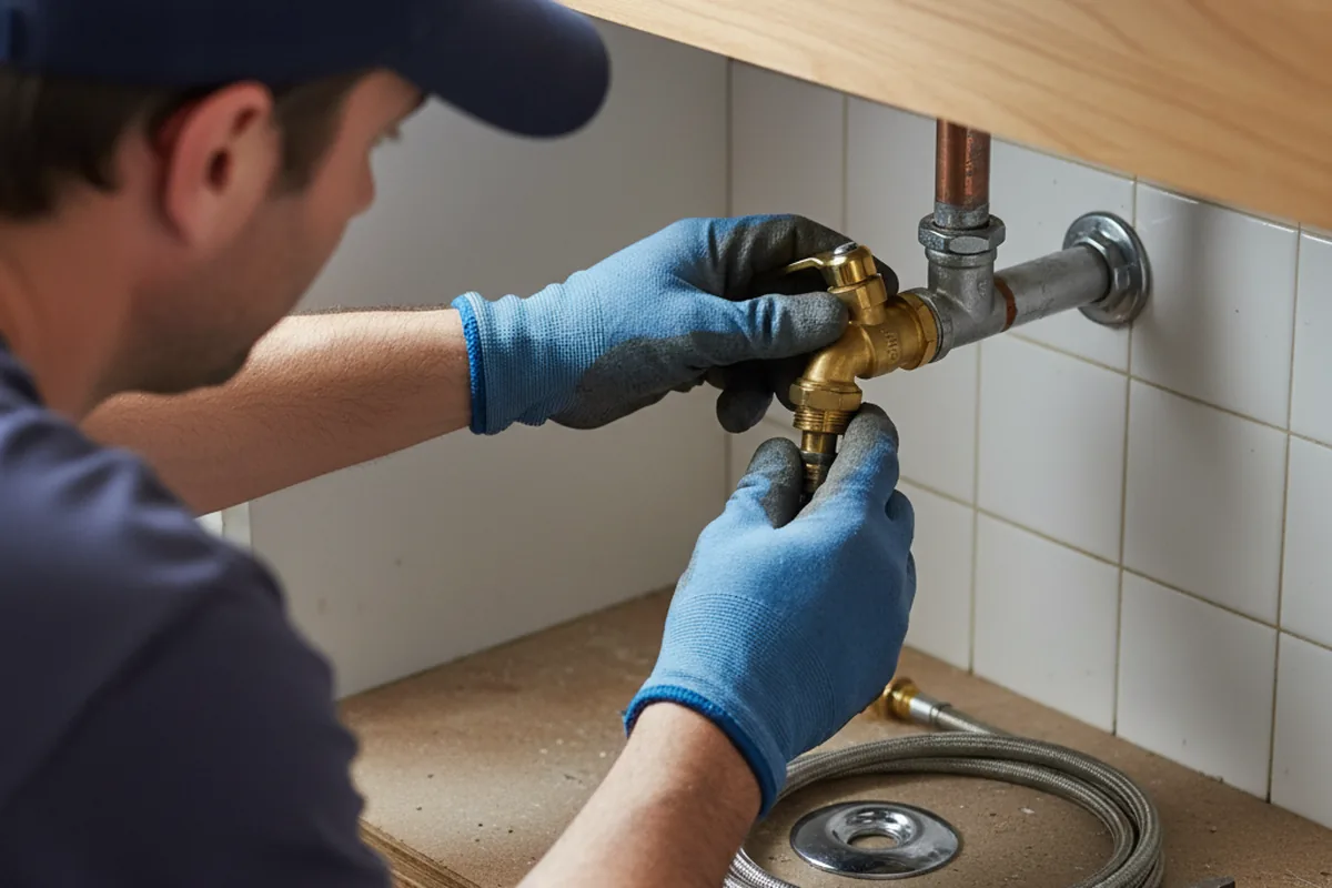 Shutoff valve and fitting work during Emergency Plumbing in Grafton